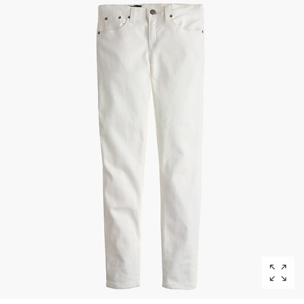 J Crew 8" white toothpick jean